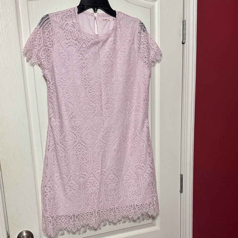 Miami Light Pink Lace Midi Dress